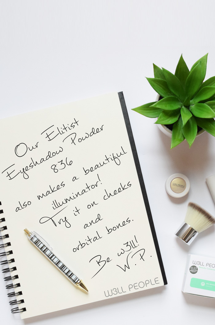 W3LL PEOPLE beauty application tips: multi-tasking with eyeshadow as an illuminator. 