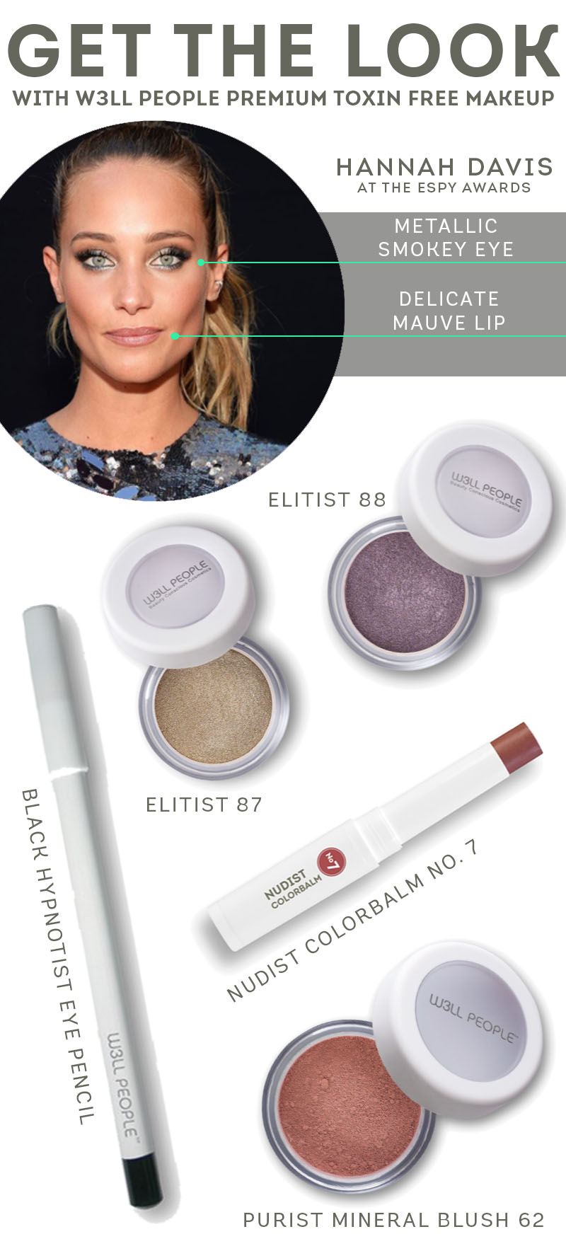 W3LL DONE: Get this stunning Hannah Davis look using all-natural beauty products. 